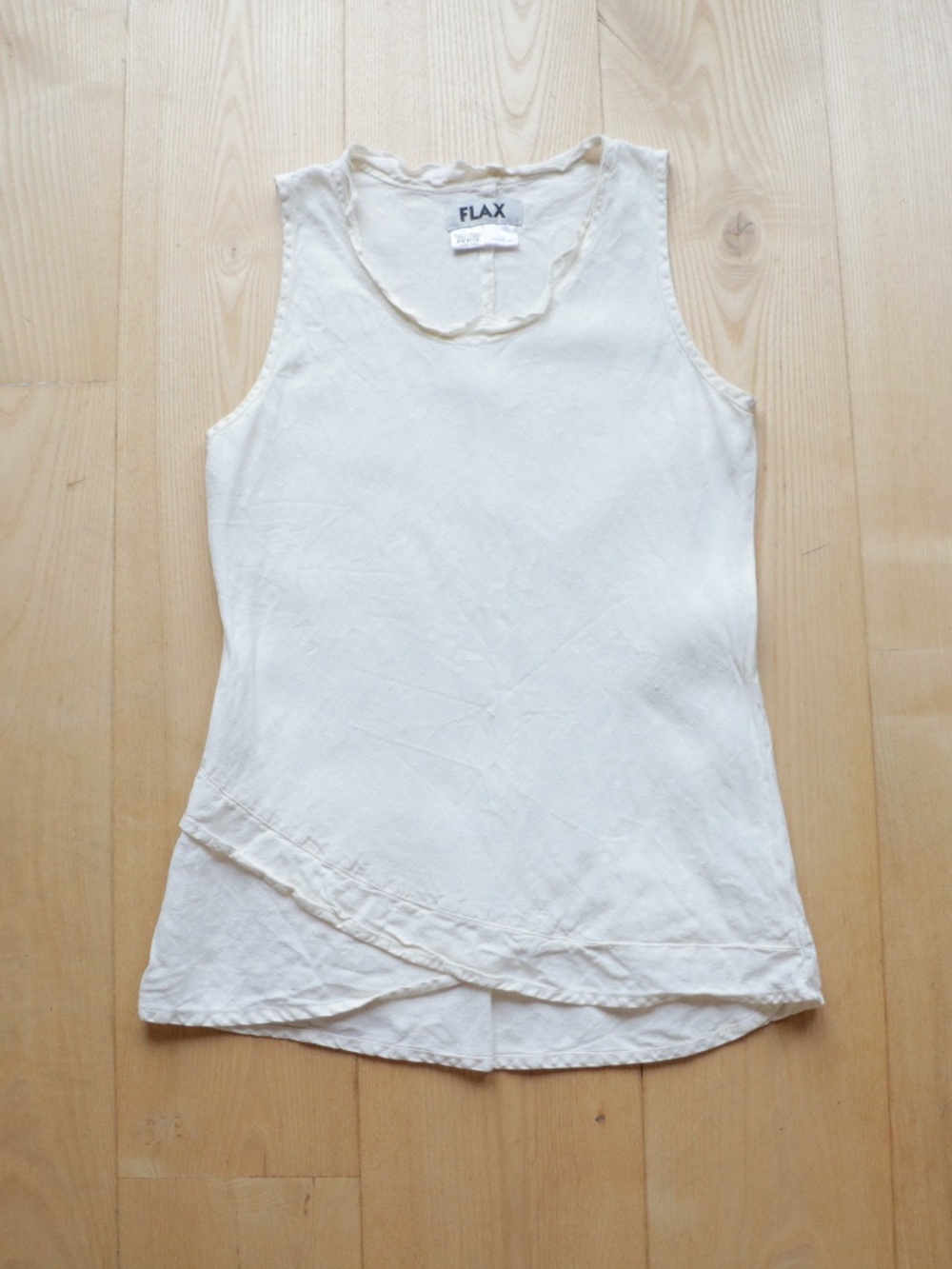 Flax asymmetrical tiered sleeveless top